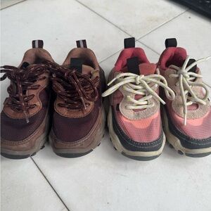 Zara Kids' Brown and Pink Sneakers